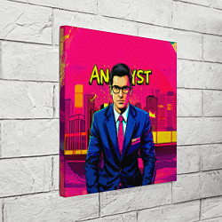 Холст квадратный Аналитик в стиле комиксов, цвет: 3D-принт — фото 2