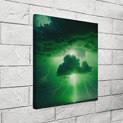 Холст квадратный Зелёный гром, цвет: 3D-принт — фото 2
