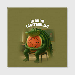 Холст квадратный Glorbo Fruttodrillo - brainrot animals meme, цвет: 3D-принт — фото 2