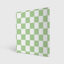 Холст квадратный Квадраты зелёные, цвет: 3D-принт