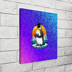 Холст квадратный Пингвин с фотоаппаратом, цвет: 3D-принт — фото 2