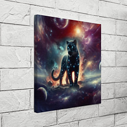 Холст квадратный Звёздная космическая пантера - неоновое свечение, цвет: 3D-принт — фото 2