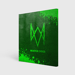 Холст квадратный Watch Dogs - green gradient, цвет: 3D-принт