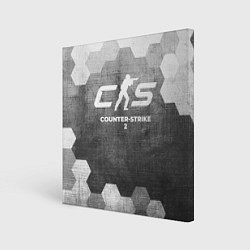 Холст квадратный Counter-Strike 2 - grey gradient, цвет: 3D-принт