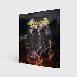 Холст квадратный Supernatural - true hunters, цвет: 3D-принт