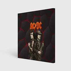 Холст квадратный ACDC спинами друг другу, цвет: 3D-принт
