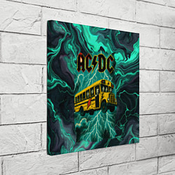 Холст квадратный Автобус ACDC в молнии, цвет: 3D-принт — фото 2