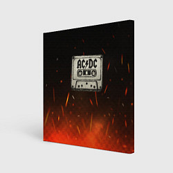 Картина квадратная ACDC лого на кассете