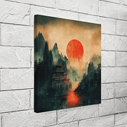 Холст квадратный Старый Японский монастырь, цвет: 3D-принт — фото 2