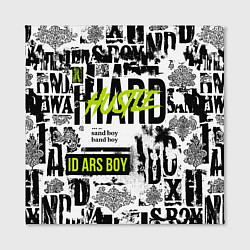 Холст квадратный Pattern with inscriptions hustle sand boy, цвет: 3D-принт — фото 2