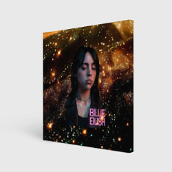 Картина квадратная Билли Айлиш с блестками на фоне