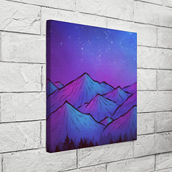 Холст квадратный Горы под звездным небом, цвет: 3D-принт — фото 2