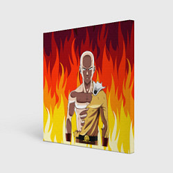 Холст квадратный Saitama in fire, цвет: 3D-принт