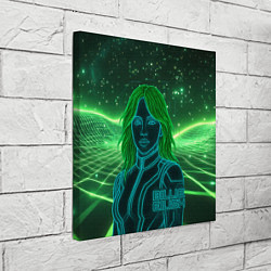 Холст квадратный Билли Айлиш из неона, цвет: 3D-принт — фото 2