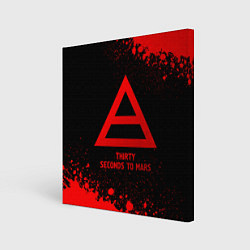 Холст квадратный Thirty Seconds to Mars - red gradient, цвет: 3D-принт