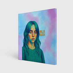 Холст квадратный Билли Айлиш из мозаики, цвет: 3D-принт
