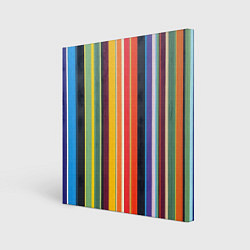 Холст квадратный Разноцветная полоска, цвет: 3D-принт