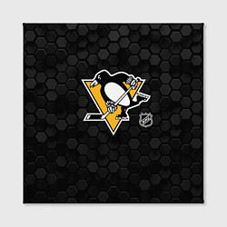 Холст квадратный Питтсбург Пингвинз - черные соты, цвет: 3D-принт — фото 2