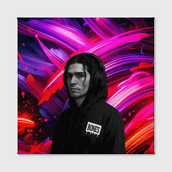 Холст квадратный Bones в наушниках, цвет: 3D-принт — фото 2