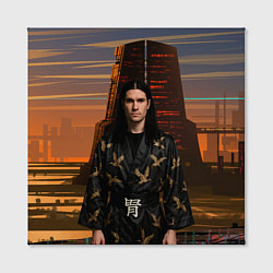 Холст квадратный Bones в халате с журавлями, цвет: 3D-принт — фото 2