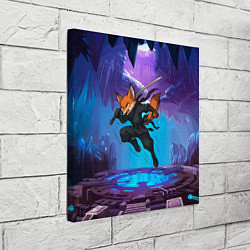 Холст квадратный Лис ниндзя в прыжке, цвет: 3D-принт — фото 2