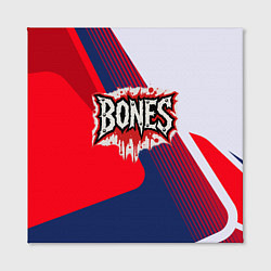 Холст квадратный Bones лого на красной краске, цвет: 3D-принт — фото 2