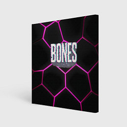 Картина квадратная Bones белый глитч лого
