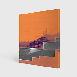 Холст квадратный Элитное авто в пустыни, цвет: 3D-принт