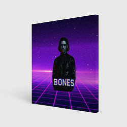 Холст квадратный Bones retrowave, цвет: 3D-принт