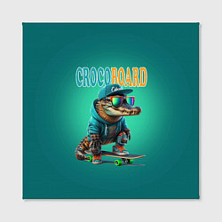 Холст квадратный Croco cub is a cool skateboarder, цвет: 3D-принт — фото 2