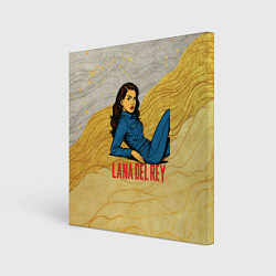 Холст квадратный Lana Del Rey в джинсовом костюме, цвет: 3D-принт