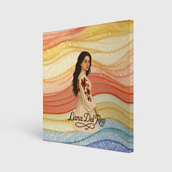 Картина квадратная Lana Del Rey в платье с цветами