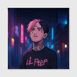 Холст квадратный LiL Peep - Неоновый аниме арт, цвет: 3D-принт — фото 2