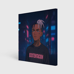 Картина квадратная XXXTentacion - Неоновый аниме арт