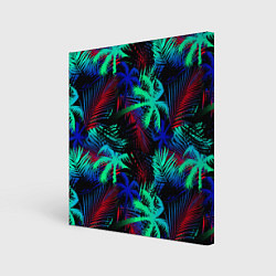 Картина квадратная Palm neon black