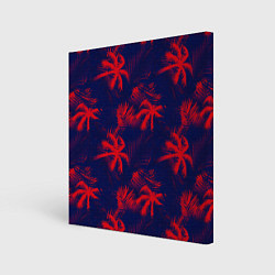 Картина квадратная The palm tree is red