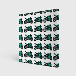 Холст квадратный Motorcycle turquoise, цвет: 3D-принт