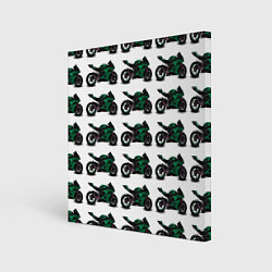 Картина квадратная Motorbike dark green
