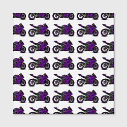 Холст квадратный Motorcycle purple, цвет: 3D-принт — фото 2