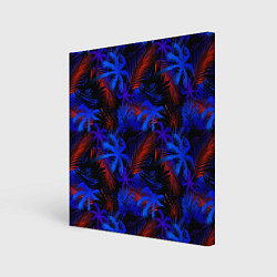 Картина квадратная Palm dark blue
