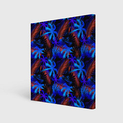 Картина квадратная Palm light blue black