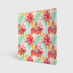 Картина квадратная Palm red yellow