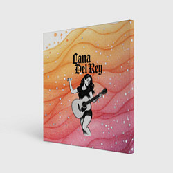 Холст квадратный Lana Del Rey в образе гитаристки, цвет: 3D-принт