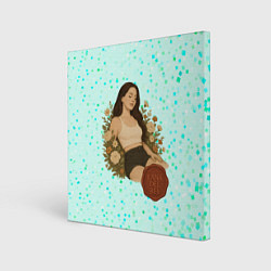 Картина квадратная Lana Del Rey сидит в цветах