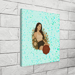 Холст квадратный Lana Del Rey сидит в цветах, цвет: 3D-принт — фото 2