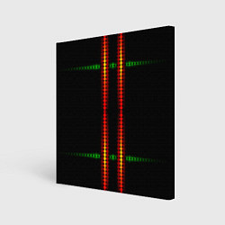 Картина квадратная Neon black green circles