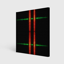 Картина квадратная Color black green red lines