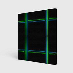 Картина квадратная Neon green light blue