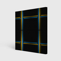 Холст квадратный Neon yellow light blue, цвет: 3D-принт