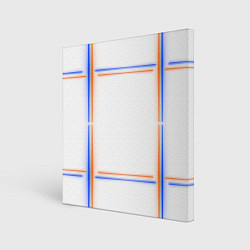 Холст квадратный Neon white orange blue, цвет: 3D-принт